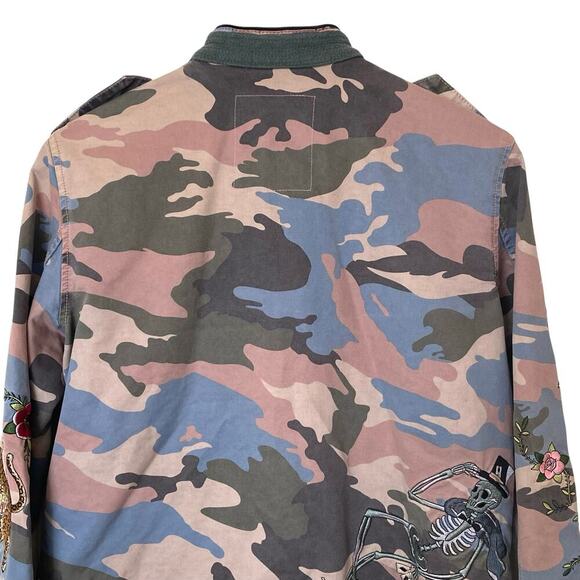 ZADIG & VOLTAIRE Kavy Camou Brode Embroidered Jacket, Size Large - Picture 9 of 15